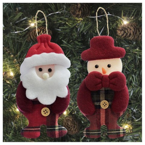 Kit 18 Peças Enfeite Árvore Natal Pendente Papai Noel Boneco de Neve 14cm