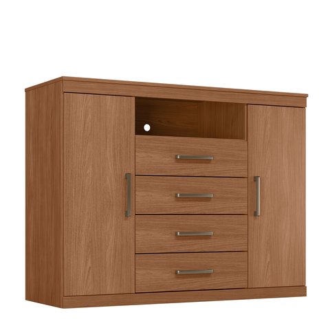 Cômoda para Quarto 2 Portas 4 Gavetas 1 Nicho Master