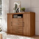 Ver imagem 1 de Cômoda para Quarto 2 Portas 4 Gavetas 1 Nicho Master Marrom/Jatoba