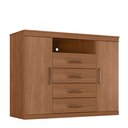 Ver imagem 3 de Cômoda para Quarto 2 Portas 4 Gavetas 1 Nicho Master Marrom/Jatoba
