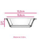 Ver imagem 4 de Jogo 6 Petisqueiras Retangular Vidro Casual 110ml Class Home