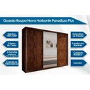 Ver imagem 1 de Guarda Roupa Casal 3 Portas de Correr e 6 Gavetas c/ Espelho Paradizzo Gold Cumaru - Novo Horizonte
