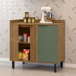 Balcão para Cozinha Canto Reto Toscana Espresso Móveis Marrom/Freijó/Jade - 1 Balcão para Cozinha Canto Reto Toscana Espresso Móveis Marrom/Freijó/Jade - 1
