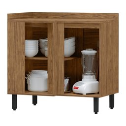 Balcão Para Cozinha Canto Reto Toscana Espresso Móveis - 3