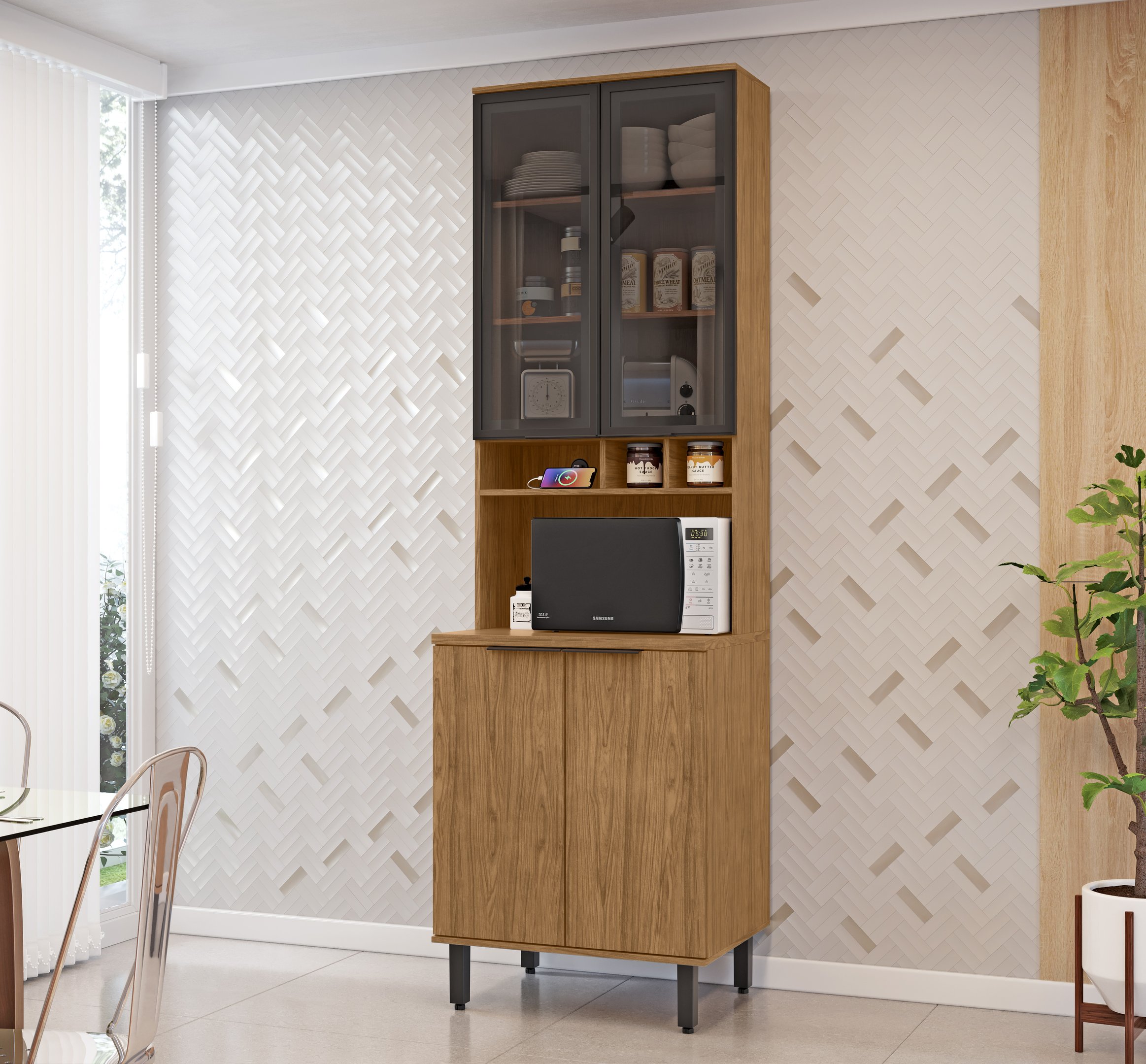 Paneleiro 70cm 4 Portas Toscana Espresso Móveis - 1