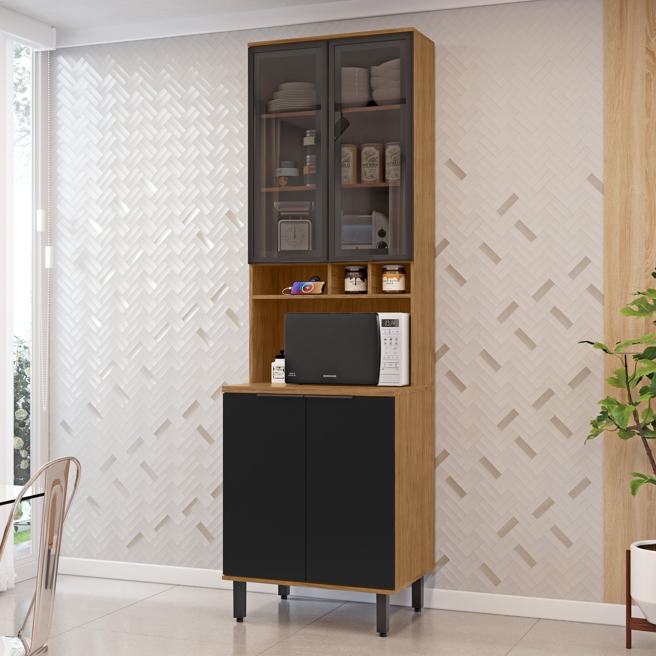 Paneleiro 70cm 4 Portas Toscana Espresso Móveis - 1