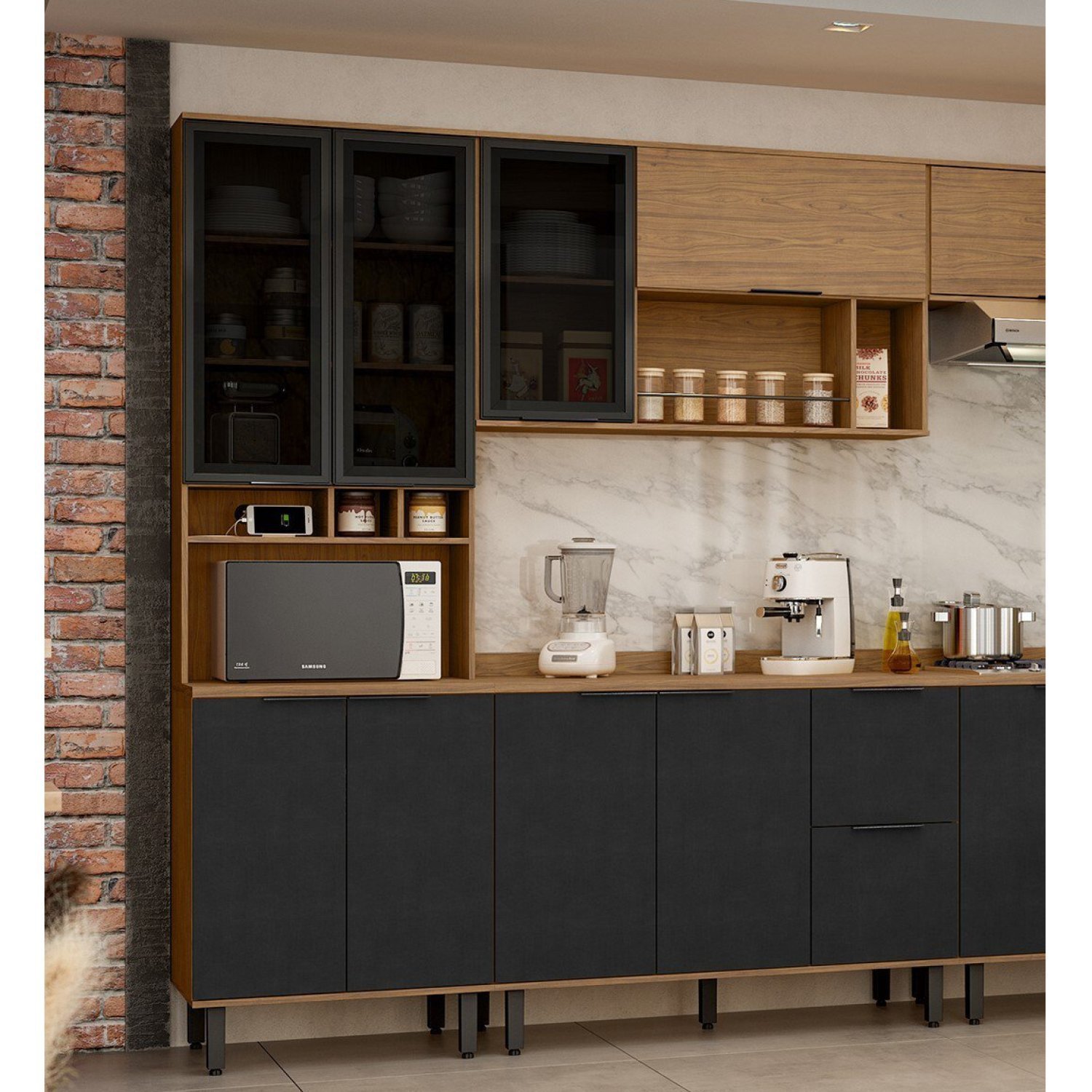 Paneleiro 70cm 4 Portas Toscana Espresso Móveis