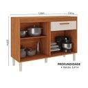 Ver imagem 4 de Balcão Cozinha 2 Portas 1 Gavetas 120cm com Tampo Bege/Cinamomo/Off