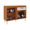 Ver imagem 2 de Balcão Cozinha 2 Portas 1 Gavetas 120cm com Tampo Bege/Cinamomo/Off
