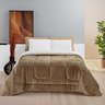 Coberdrom Sherpa Edredom Dupla Face Cobertor Manta Felpuda Liso Cama Casal Queen - Cinza - 4
