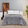 Coberdrom Sherpa Edredom Dupla Face Cobertor Manta Felpuda Liso Cama Casal Queen - Cinza - 2