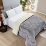 Coberdrom Sherpa Edredom Dupla Face Cobertor Manta Felpuda Liso Cama Casal Queen - Cinza - 1
