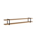 Ver imagem 4 de Prateleira Suspensa Multiuso Smart 260cm MDF Suporte Metal Multifuncional Louro com Preto Casa Lar