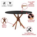 Ver imagem 5 de Conjunto Mesa de Jantar Redonda 120cm June Preta com 4 Cadeiras Garbo Cinza Escuro