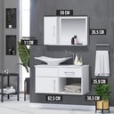 Ver imagem 2 de Gabinete Banheiro New Stilo 60 Cm Armário com Cuba e Espelheira:branco