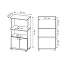 Ver imagem 2 de Balcão Multiuso Cozinha BL-3301 c/ 2 Portas e 2 Nichos 60cm Branco - Tecno Mobili
