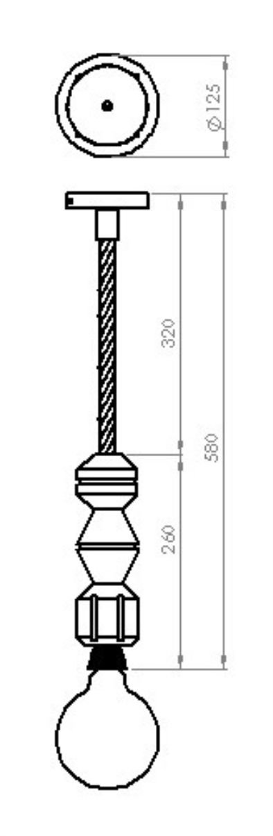 PENDENTE VERTICAL  MADEIRA CORDA JASPE ROSCA E27 - 6