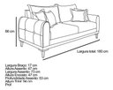 Ver imagem 2 de Sofá Living Off White 3 Lugares 1.80m Pés em Madeira Bz Home Decor