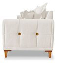 Ver mais imagens de Sofá Living Off White 3 Lugares 1.80m Pés em Madeira Bz Home Decor