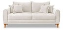 Ver imagem 4 de Sofá Living Off White 3 Lugares 1.80m Pés em Madeira Bz Home Decor