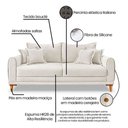 Ver mais imagens de Sofá Living 3 Lugares Bouclê 1.80m Pés em Madeira Bz Home:bouclê/branco