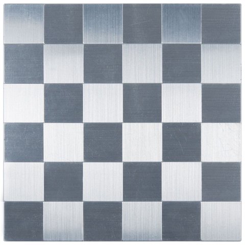 Pastilha Autocolante de Metal de 30cm x 30cm Rende Glass Mosaic Cinza/Prata