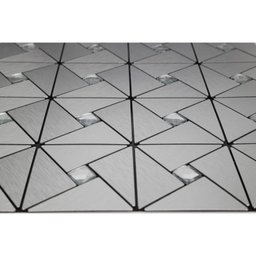 Kit Pastilha de Metal Autocolante com 11 Placas de 29cm x 29cm Rende 1m² Glass Mosaic  - 2