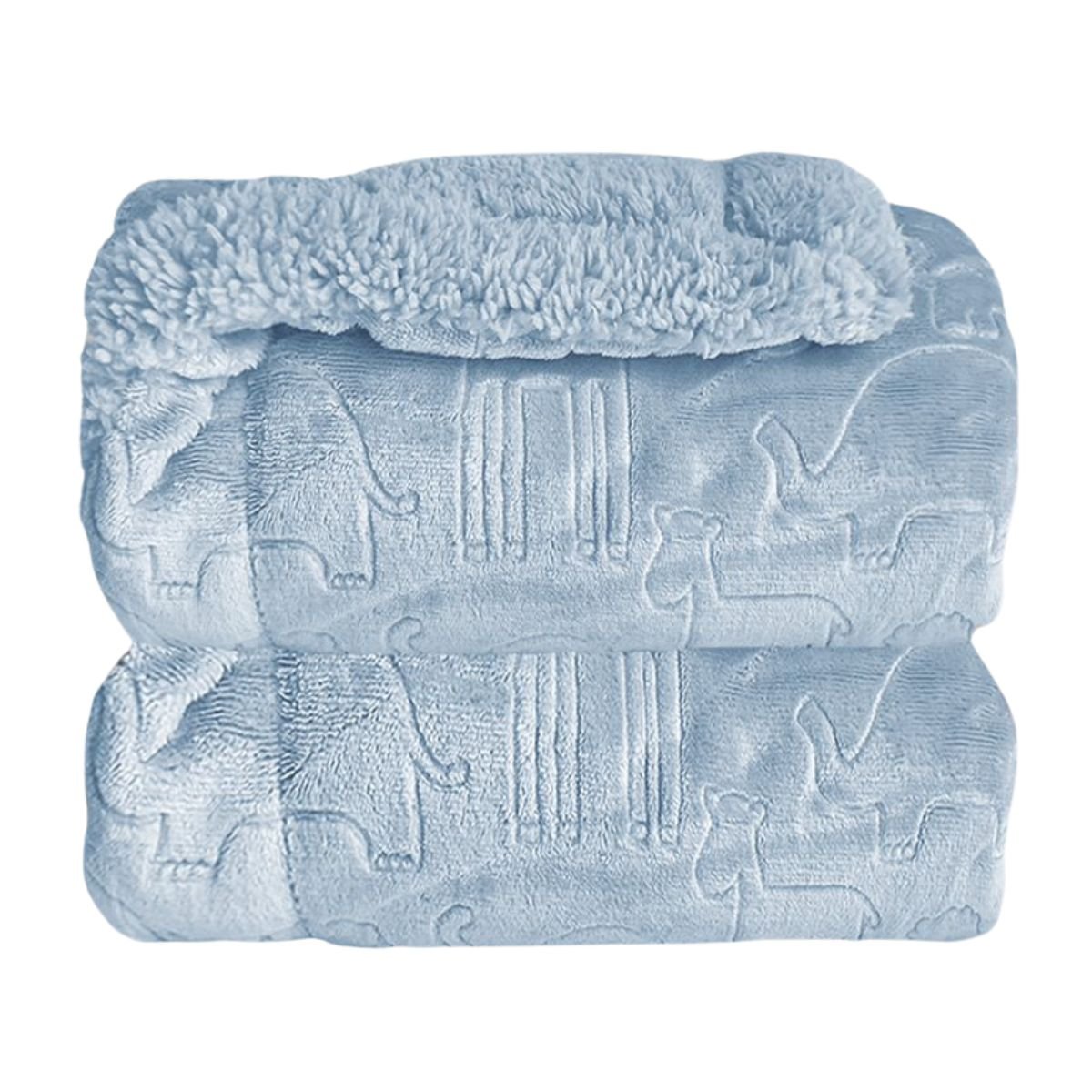 Cobertor Bebê Plush com Sherpa Ferrete Azul Laco com . de Art. de Cama Mesa e Banho - 1