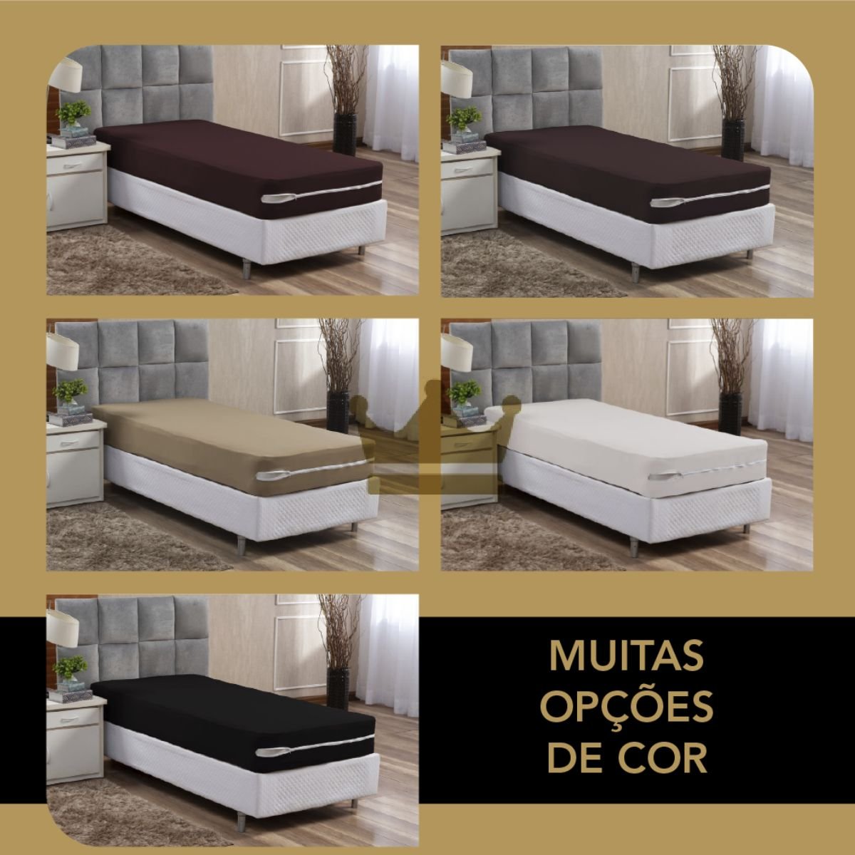 Capas de Colchão de Solteiro Malha Garmatura 55:verde - 5