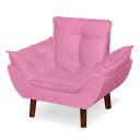Ver imagem 6 de Mini Poltrona Cadeira Infantil de Criança Suede Rosê Pés Palito