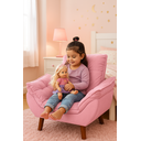 Ver imagem 2 de Mini Poltrona Cadeira Infantil de Criança Suede Rosê Pés Palito