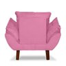 Mini Poltrona Cadeira Infantil de Criança Suede Rosê Pés Palito - 7