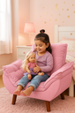 Ver imagem 2 de Mini Poltrona Cadeira Infantil de Criança Suede Rosê Pés Palito