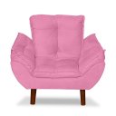 Ver imagem 3 de Mini Poltrona Cadeira Infantil de Criança Suede Rosê Pés Palito