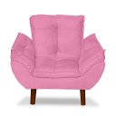 Ver imagem 3 de Mini Poltrona Cadeira Infantil de Criança Suede Rosê Pés Palito