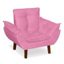 Ver imagem 4 de Mini Poltrona Cadeira Infantil de Criança Suede Rosê Pés Palito