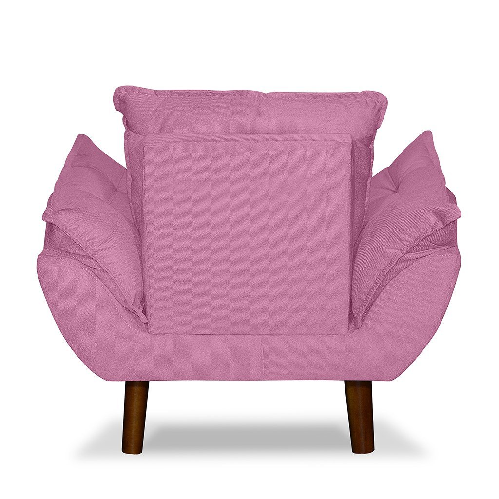 Mini Poltrona Cadeira Infantil de Criança Suede Rosê Pés Palito - 5