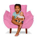 Ver imagem 1 de Mini Poltrona Cadeira Infantil de Criança Suede Rosê Pés Palito