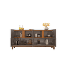 Ver imagem 3 de Balcão Aparador Buffet Lizz 4 Portas - 6 Cores:cinza/cedro