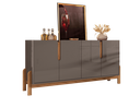 Ver imagem 4 de Balcão Aparador Buffet Lizz 4 Portas - 6 Cores:cinza/cedro
