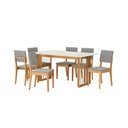 Ver imagem 6 de Conjunto Sala de Jantar Dora em Madeira Maciça 6 Cadeiras Boucle Cinza