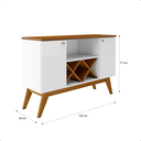 Ver imagem 6 de Aparador Sala Pés em Madeira Maciça - Ellegance 2 Portas:branco/freijó