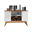 Ver imagem 3 de Aparador Sala Pés em Madeira Maciça - Ellegance 2 Portas:branco/freijó