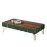 Mesa de Centro Miami Orgânica 132x31 Verde Pistache Castanho - Edecasamoveis - 1