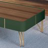 Mesa de Centro Miami Orgânica 132x31 Verde Pistache Castanho - Edecasamoveis - 5