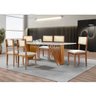 Mesa de Jantar Panamá Tampo Laqueado Vidro 140x90 Base Ripada Madeira Mg Moveleira - 2