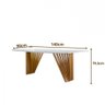 Mesa de Jantar Panamá Tampo Laqueado Vidro 140x90 Base Ripada Madeira Mg Moveleira - 3