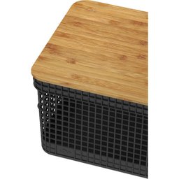 Cesto Organizador Grid com Tampa de Bambu 8l Preto - ou - 3