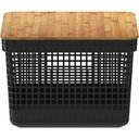 Ver imagem 4 de Cesto Organizador Grid com Tampa de Bambu 8l Preto - ou