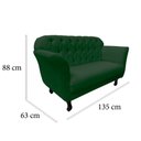 Ver mais imagens de Namoradeira Decorativa Dália Suede Verde 2 Lugares Pés Madeira Mz Decor